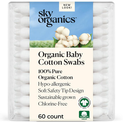 LittleNest NidoPequeño Sky Organics - Organic Baby Cotton Swabs — Baby & Toddler