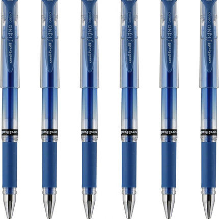 SourceToHome FuenteACasa Uniball Signo Gel Impact Pens, Bold Point (1.0mm), Metallic Blue Ink, 6 — Home & Lifestyle