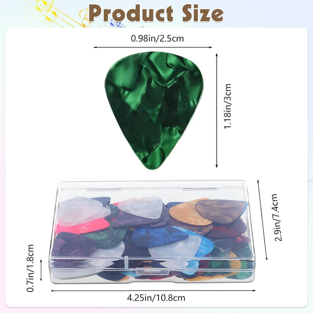 60-Piece Colorful Celluloid Guitar Pick Set, 3 Thicknesses