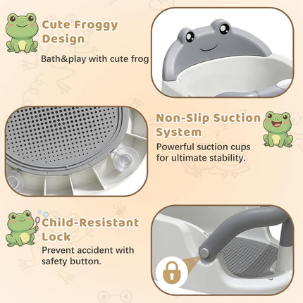 Baby Bath Seat for Babies 6 Months & Up - Grey