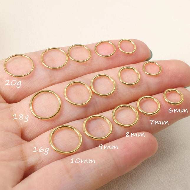20G 18G 16G Titanium Nose Ring Hoop