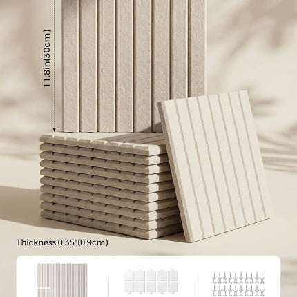12-Pack Felt Bulletin Board Tiles, 48" x 36", Oatmeal
