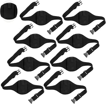 8-Piece Black Adjustable Neoprene Wireless Mic Pack Belt Set