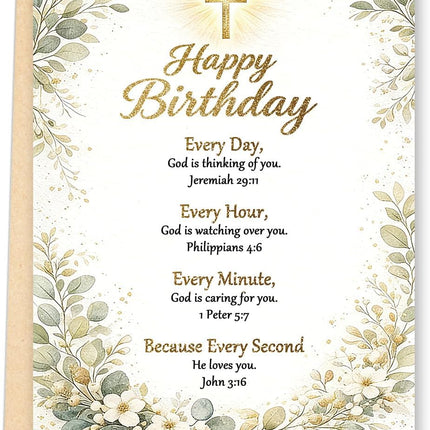 Religious Birthday Card with Bible Verse