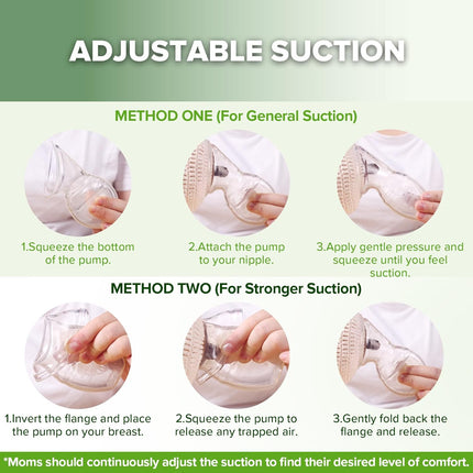 Manual Silicone Breast Pump for Breastfeeding, Clear 4 oz/100 ml