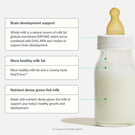 Whole Milk Grass Fed Powder Baby Formula with Iron, DHA and ARA, 14.1 oz
