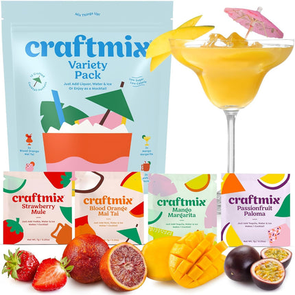 Variety Pack Cocktail & Mocktail Drink Mixer Packets, 12 Pack