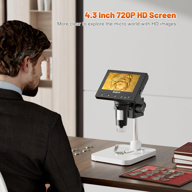 LCD Digital Coin Microscope 1000x, 4.3-Inch