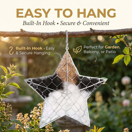 AuraHaus CasaAura Fiber Bird's Nest Star Shape,Bird Nesting Material Holder,Spring Tree — Home Decor & Ambiance