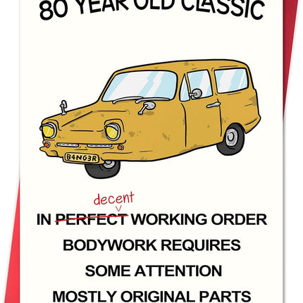 Funny 80th Birthday Card for Women and Men