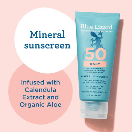 Baby Mineral Sunscreen SPF 50+, Fragrance Free, 3 oz Tube