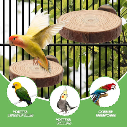 6-Piece Natural Wood Bird Perches for Cages