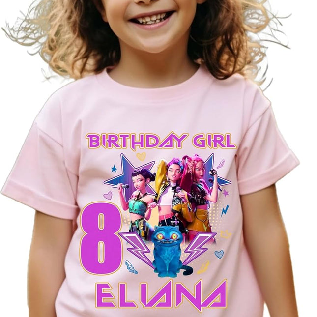 Custom Name K-Pop Birthday T-Shirt for Kids and Toddlers