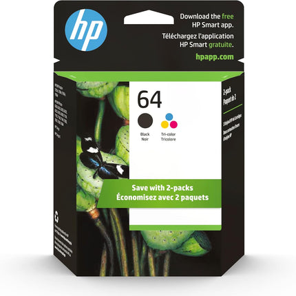 64 Black & Tri-Color Ink Cartridges Combo Pack | X4D92AN