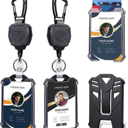 SourceToHome FuenteACasa Badge Holder Retractable Clip Heavy Duty Carabiner Badge Reel Keychain — Home & Lifestyle