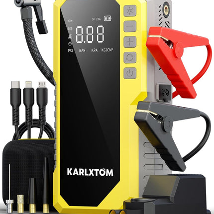 Car Battery Jump Starter with Air Compressor, 4500A Portable Car Jump — Auto & Moto