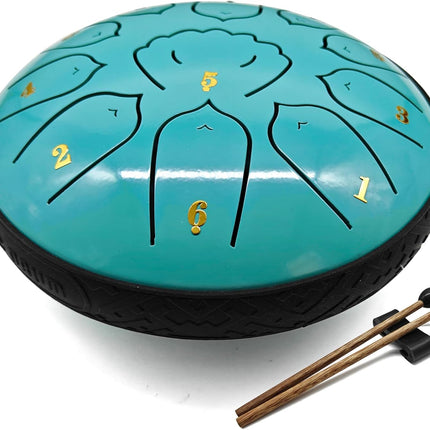 TerraBound TierraRumbo 6 Inch 11 Note Hand-Tuned Steel Tongue Drum with Soothing Sound — Outdoor & Adventure
