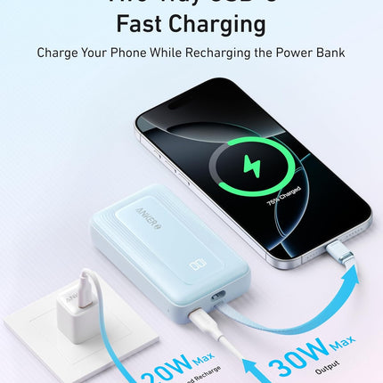 10,000mAh 30W USB-C Portable Charger Power Bank
