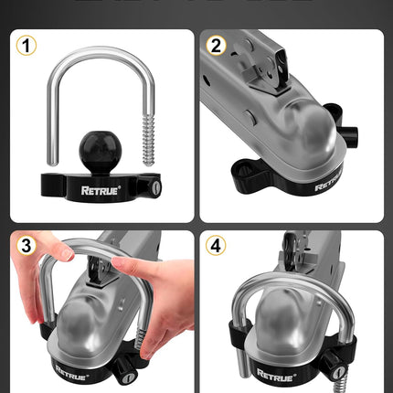 DriveForge ForjaRuta RETRUE Universal Coupler Lock Trailer Locks Ball Hitch Trailer Hitch Lock — Auto & Moto