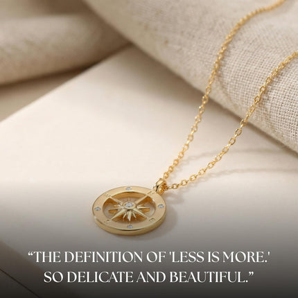Galis Dainty Necklace - Silver, Gold Plated 18" Choker for Women with Dainty Small Round Faux Diamond Necklace Pendant, Necklaces Women with CZ Solitaire Lobster Clasp, Minimalist Gift