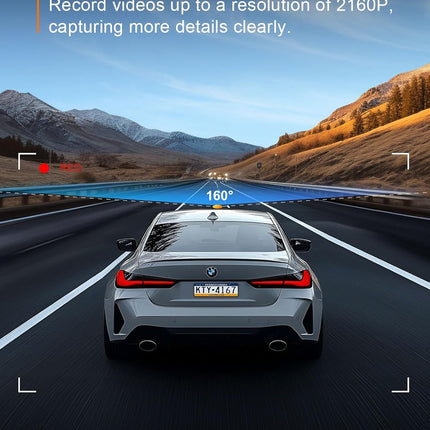 4K Front Dash Cam with Built-in 5G WiFi and 64GB Card