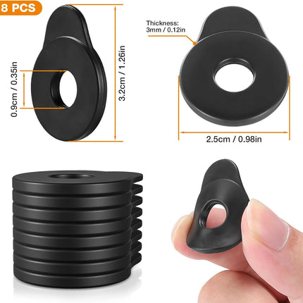 8PCS Rubber Guitar Strap Locks, Black Anti-Slip & Noise-Free Strap Retainers Quick Fit, Tool-Free Installation, Soft Lightweight Strap Buttons