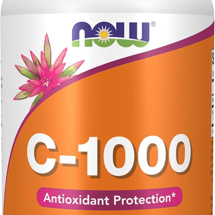 NOW Foods Vitamin C-1000 with Rose Hips — Sustained Release, Antioxidant Support, 250 Tablets
