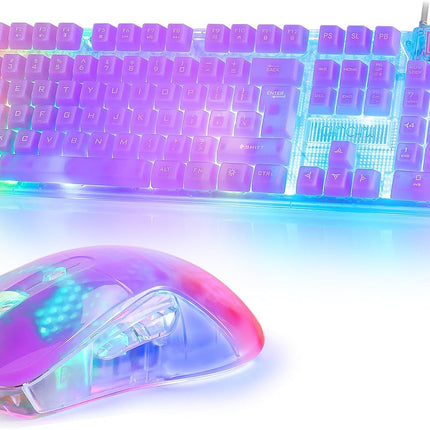 RGB Wired Clear Gaming Keyboard and Mouse Combo