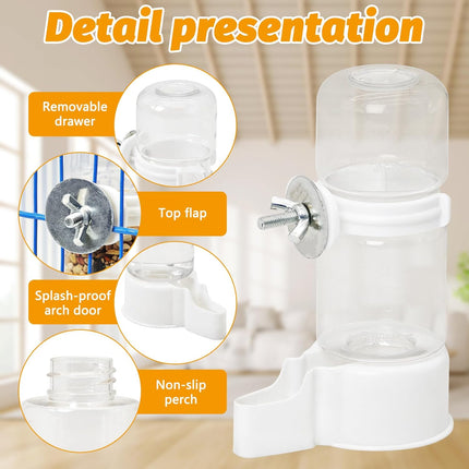 Automatic Bird Water Dispenser, 2-Pack Cage Water Feeder
