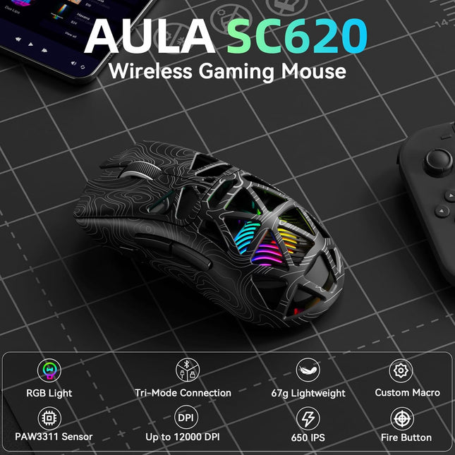 SC620 Tri-Mode Wireless Gaming Mouse