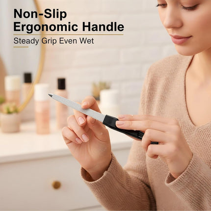 6-Pack Stainless Steel Metal Nail File Set for Natural Nails
