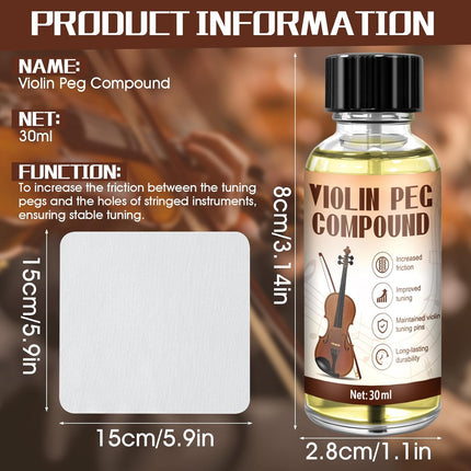SourceToHome FuenteACasa Violin Peg Compound 30ml, Peg Slip Stopper Lubricant for Violin Viola — Home & Lifestyle
