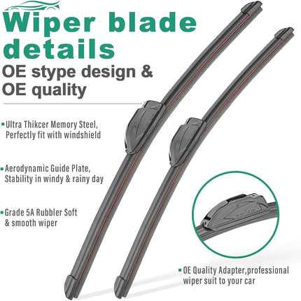 26/16/12 in All-Weather Front and Rear Wiper Blades, 3 Pack