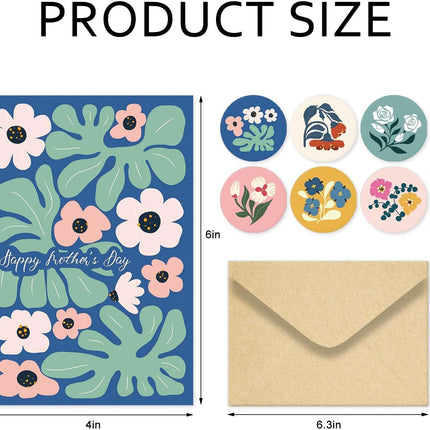 24 Pack Floral Happy Mother's Day Cards with Envelopes, 8 Designs, 4x6 in