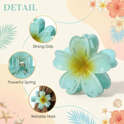 SourceToHome FuenteACasa SMKSL 6 Pcs Flower Hair Claw Clips for Women Hawaiian Large Hair Clips — Home & Lifestyle