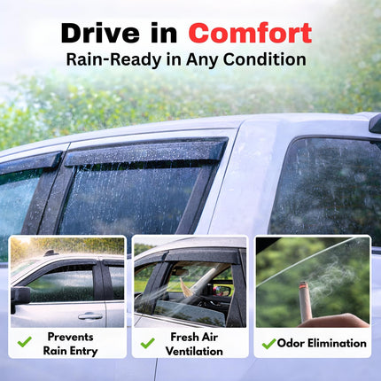 Out-Channel Rain Guards Window Visors, 4-Piece Set