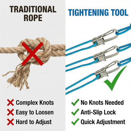 6 Pack Rope with Roller Tensioner for Easy and Secure Tying