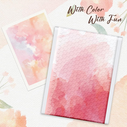 Pink Watercolor 6x10 Bubble Mailers, 100 Pack