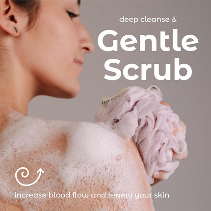 GlowEssence EsenciaLuz MainBasics Bath Shower Loofah Sponge Pouf Body Scrubber Exfoliator Body — Beauty & Self-Care
