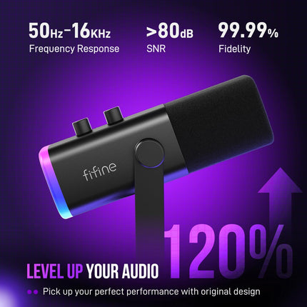 USB/XLR Dynamic Microphone for Podcast Recording, Gaming, Streaming, Singing and YouTube