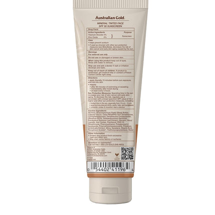 SPF 50 Tinted Mineral Face Sunscreen, Medium to Tan, 2.5 fl oz