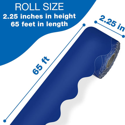 65 ft Navy Blue Scalloped Bulletin Board Border Roll