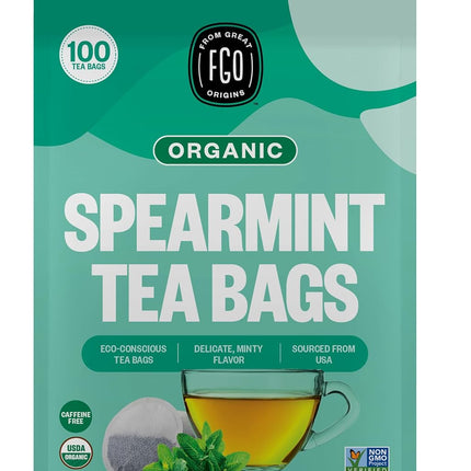 Organic Spearmint Leaf Herbal Tea Bags, 100 Count
