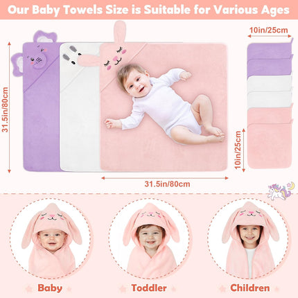 9-Piece Baby Bath Towel Set for Newborns, Infants, and Toddlers