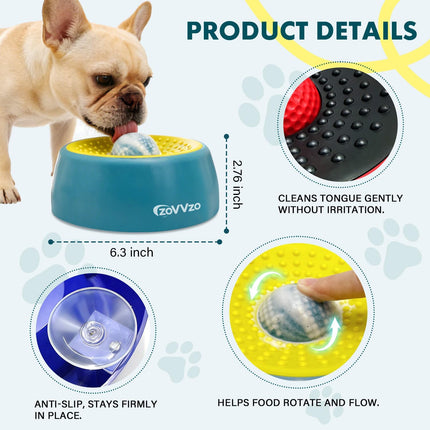 PawHaven RefugioPata Rolling Ball Dog Lick Bowl, Slow Feeder Dog Bowls, Non-Slip Design — Pet Supplies