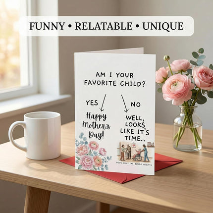 Funny Floral Mother's Day Card for Mom, 5x7 Inch with Envelope