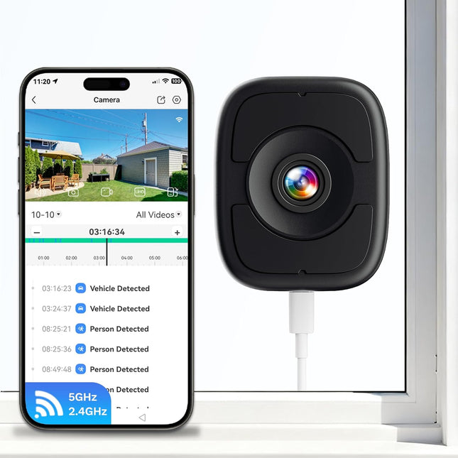 5MP 3K Magnetic Window Camera with Night Vision