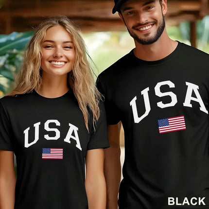 SourceToHome FuenteACasa USA Patriotic Graphic T Shirt Independence Day American Flag July Fourth — Home & Lifestyle