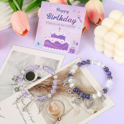 K-Pop Inspired 2-Piece Stretch Crystal Bead Bracelet Set