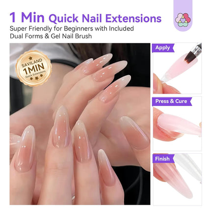 Hema-Free Poly Gel Nail Kit Starter, 4 Natural Clear Colors